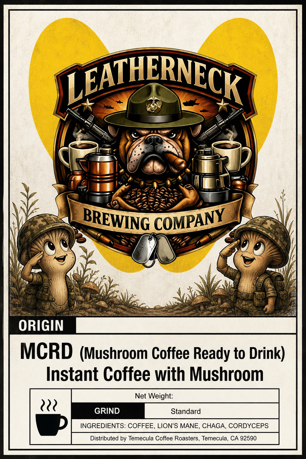 MCRD (Mushroom Coffee Ready to Drink) Instant Coffee with Mushroom